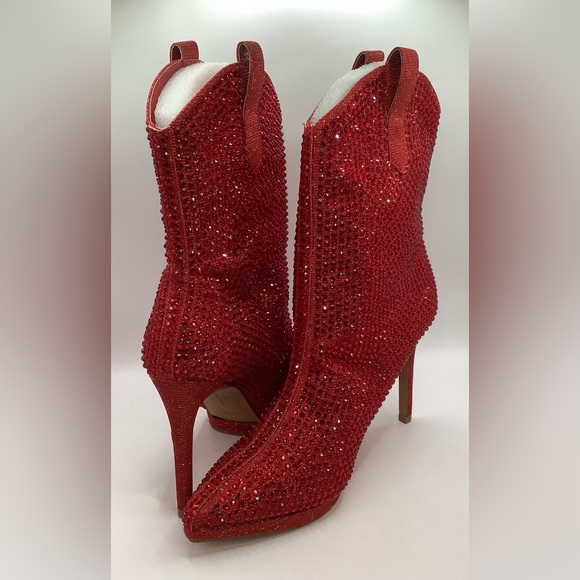 👠NWOB👠Jessica Simpson Vianne Stiletto Crystal Embellishment Boots - Picture 4 of 17